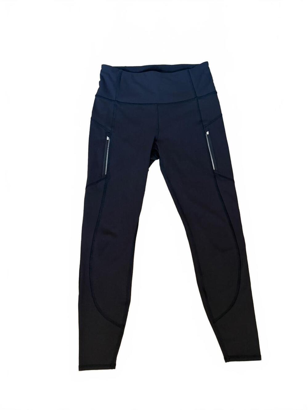 Athleta Black High-Rise Zip Pocket Leggings | Size S